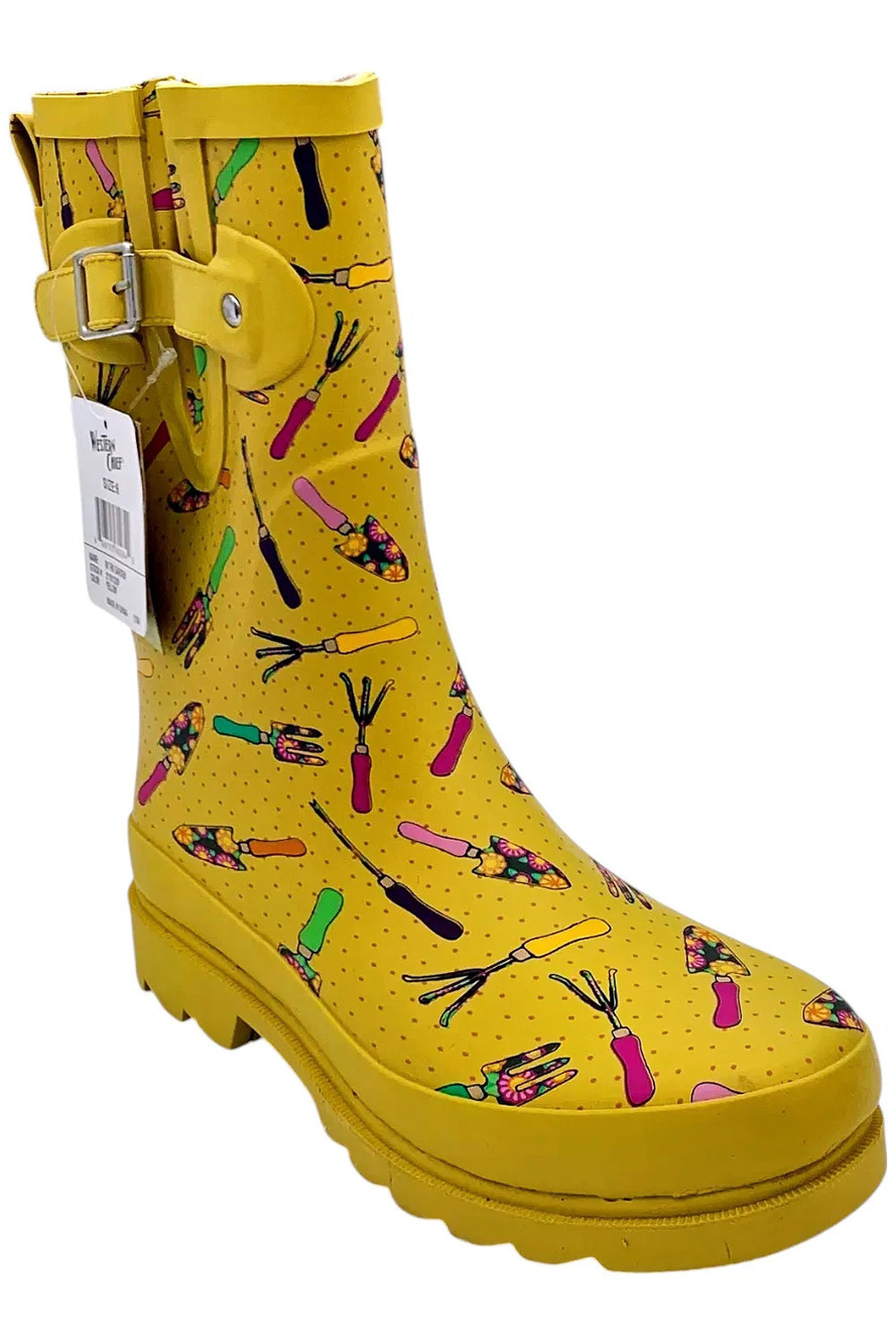 Western Chief Women's Waterproof Mid Rain Boot In The Garden - Medium